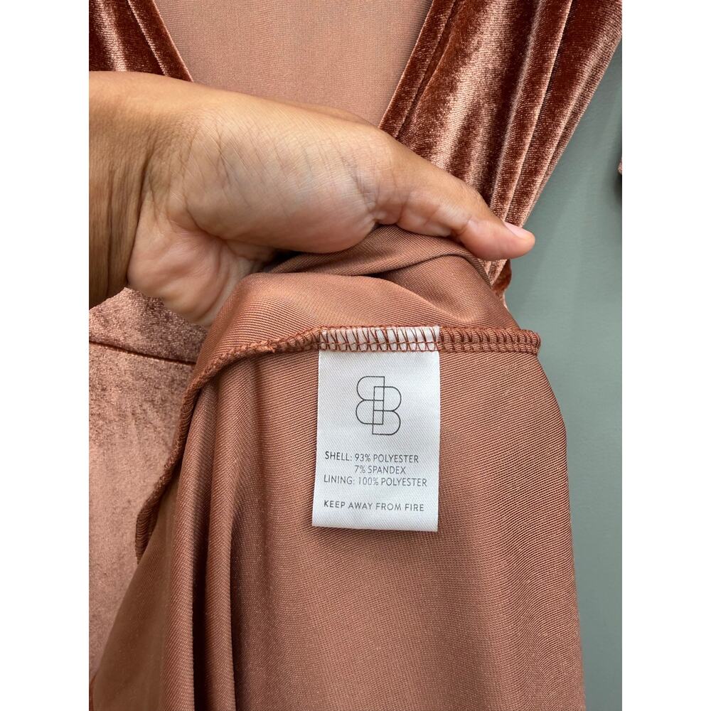 Baltic Born Velvet Wrap Maxi Dress Rose Bronze Flutter Sleeve XS - Picture 3 of 4